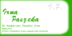 irma paszeka business card